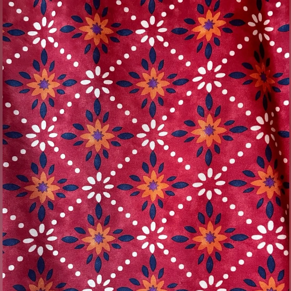 Pioneer Woman King Sham 1x Red White Multi-Color Floral Missing One Tie